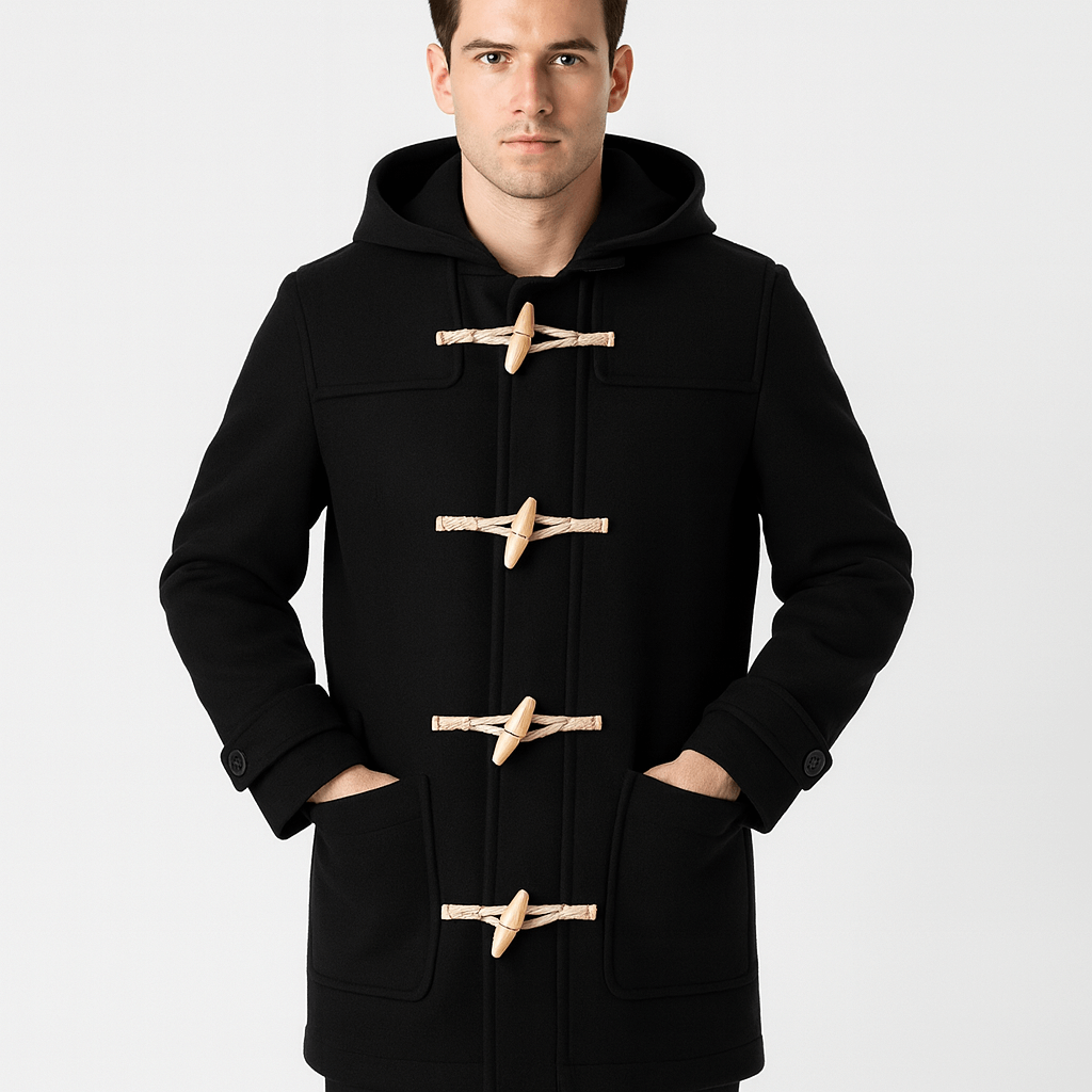 Soviska | Wełniany trencz z kapturem-Płaszcze trench-Soviska-Niebieski-S-Soviska