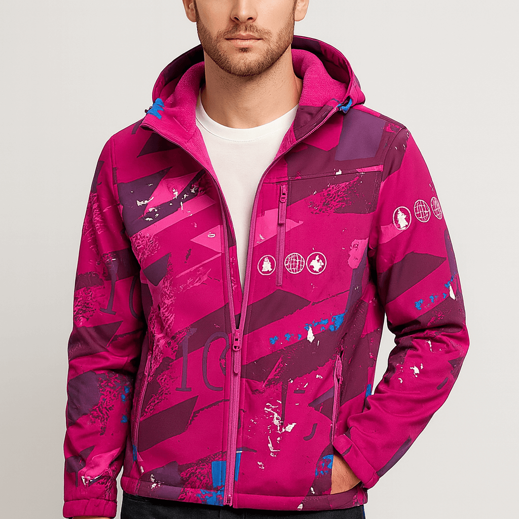 Soviska | Wiatroodporna kurtka softshell z kapturem-Kurtki softshell-Soviska-Różowy-L-Soviska