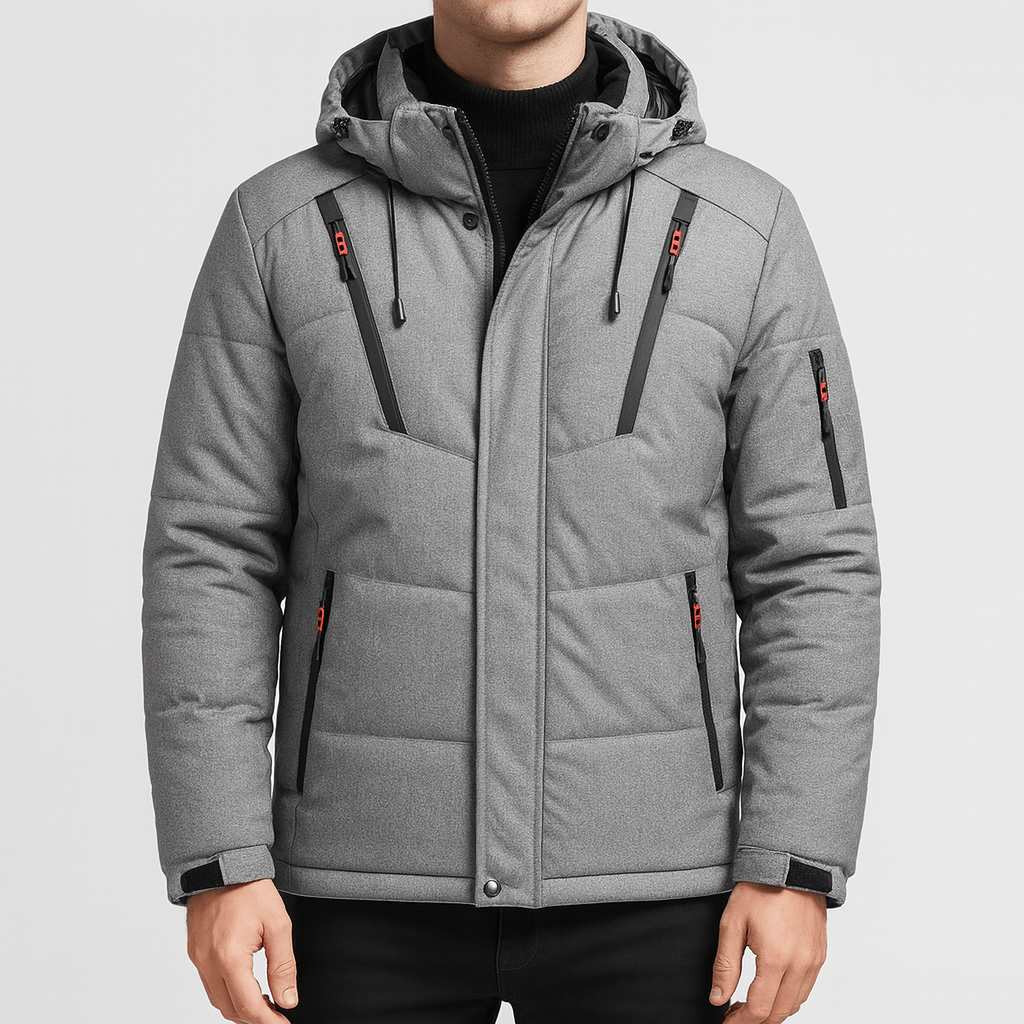 Soviska | Wiatroszczelna ocieplana kurtka zimowa-Kurtki zimowe-Soviska-Szary-M-Soviska