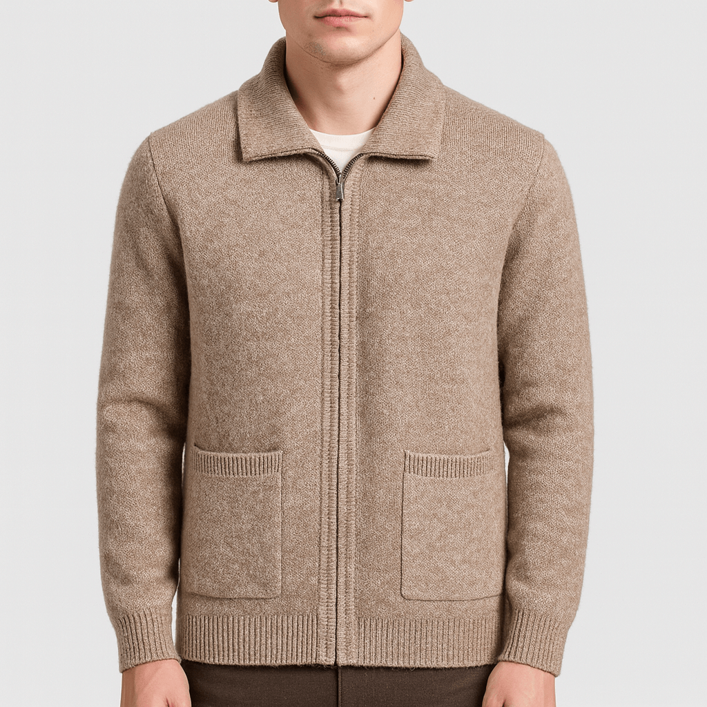 Soviska | Wszechstronny kardigan z zamkiem-Swetry i kardigany-Soviska-Beżowy-M-Soviska