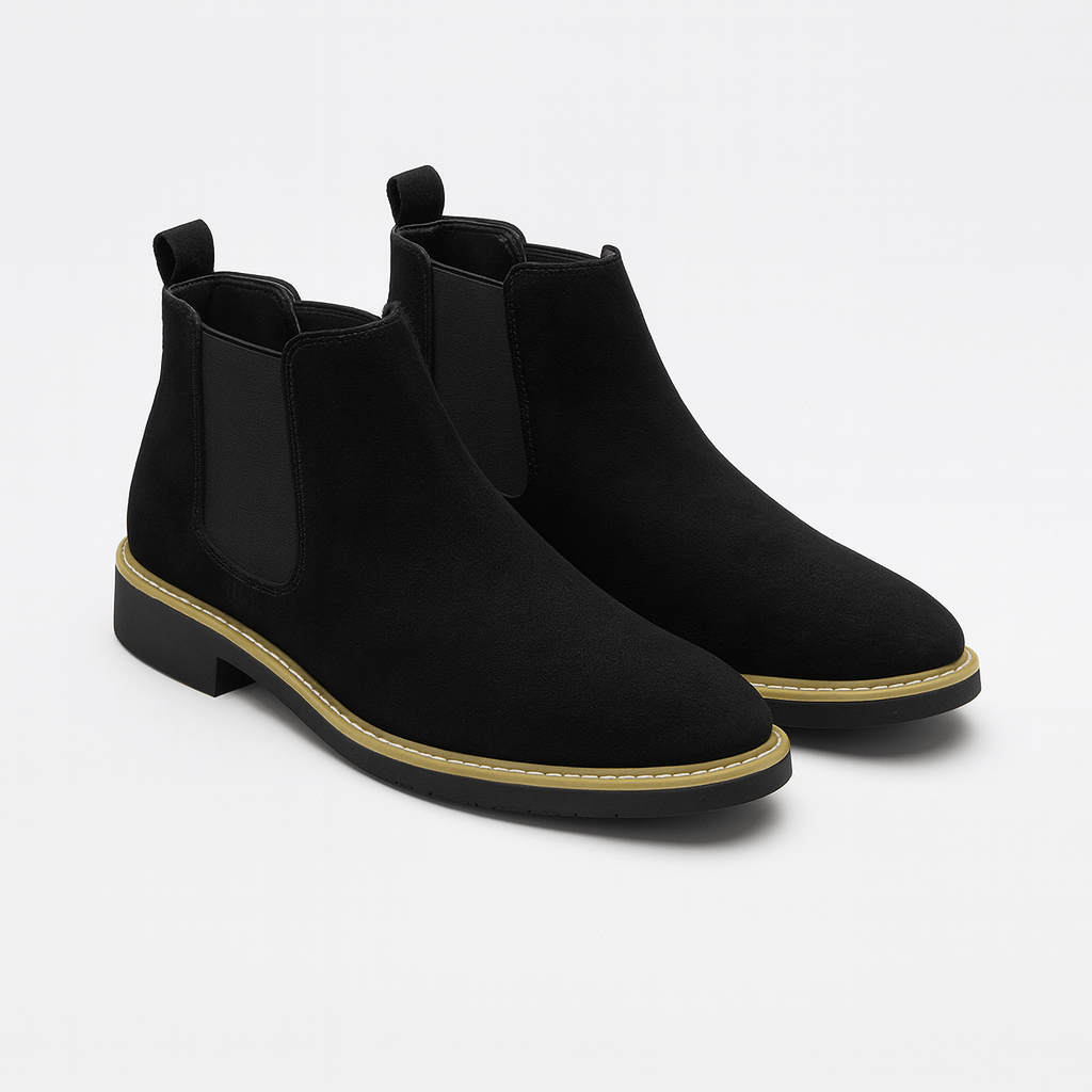 Soviska | Zamszowe botki Chelsea-Kozaki damskie-Soviska-Czarny-38-Soviska