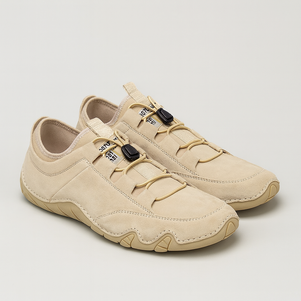 Soviska | Zamszowe buty sportowe z elastycznym zapięciem-Męskie buty sportowe-Soviska-Szary-38-Soviska