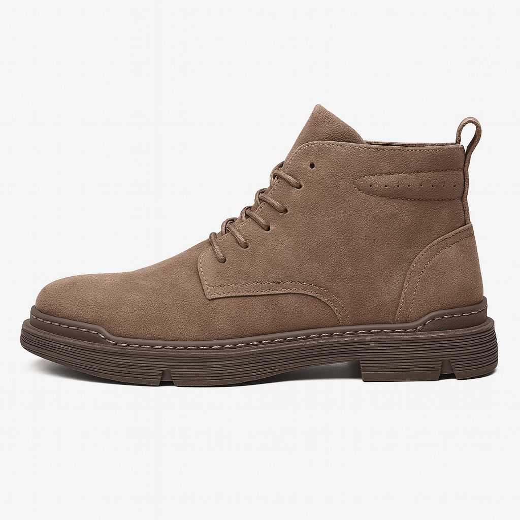 Soviska | Zamszowe buty za kostkę z klasycznym wiązaniem-Męskie buty zimowe-Soviska-Brązowy-39-Soviska