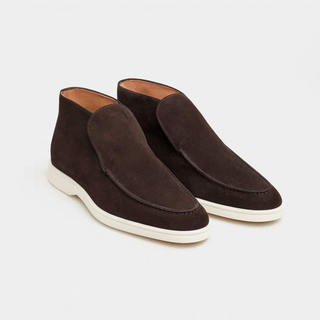 Soviska | Zamszowe mokasyny z dopasowanym krojem-Mokasyny-Soviska-Ciemnobrązowy-34-Soviska