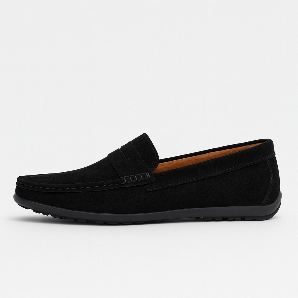 Soviska | Zamszowe mokasyny z wyściełaną wkładką-Mokasyny-Soviska-Czarny-38-Soviska