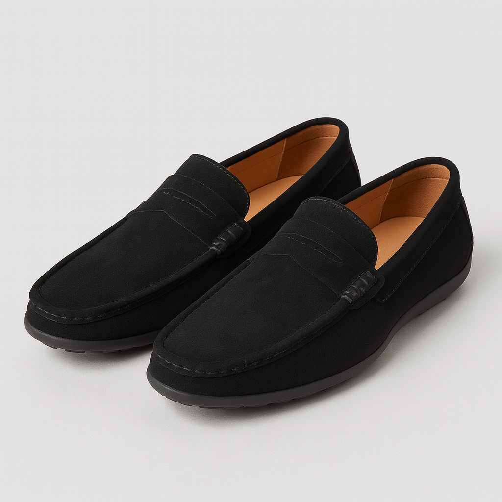 Soviska | Zamszowe mokasyny z wyściełaną wkładką-Mokasyny-Soviska-Czarny-38-Soviska